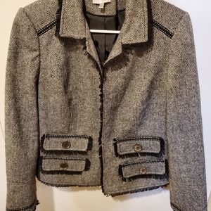 Heine Black/White Tweed, Frayed Design